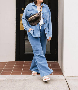 Z Supply - Denim Wide Leg Knit Pants