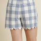 Aureum - Women's Scallop Edge Gingham Shorts