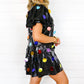 Queen Of Sparkles - Sequin Poof Sleeve Rainbow Paillette Dress