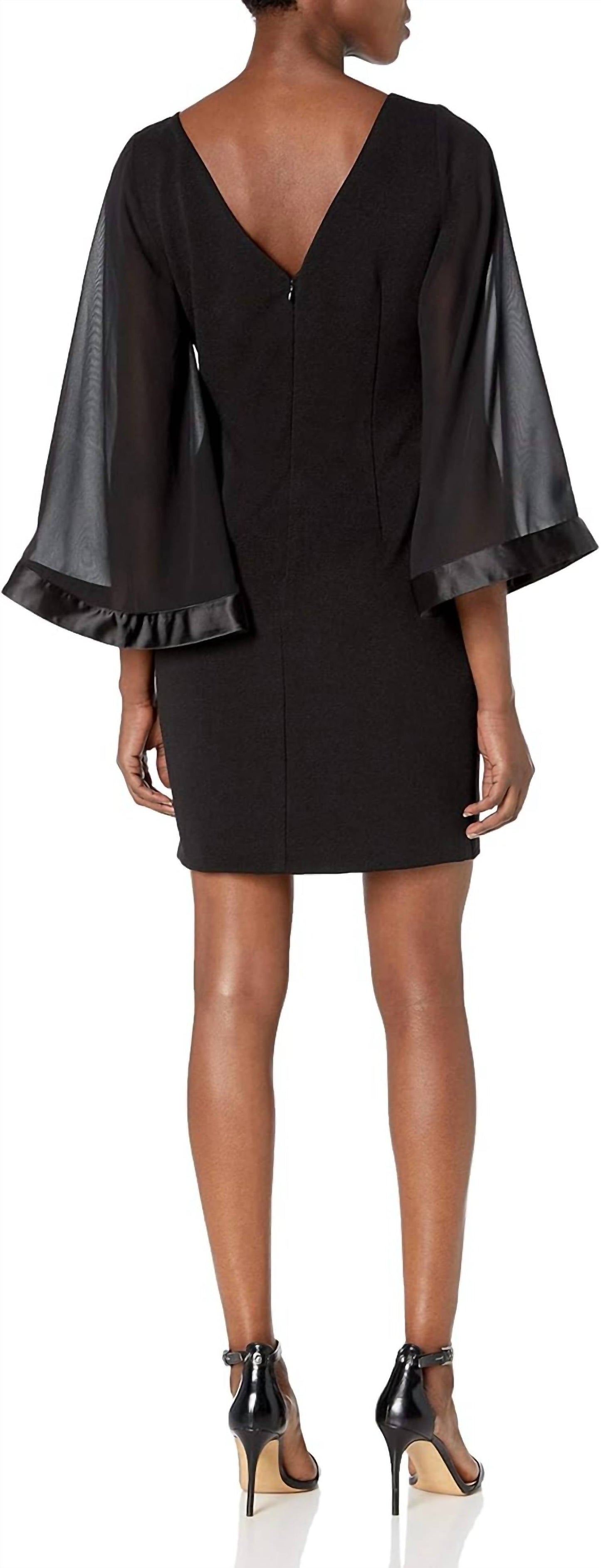 Adrianna Papell - Solid Ottoman Chiffon Dress