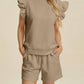 Double Take - Ruffle Sleeve Top And Short Set