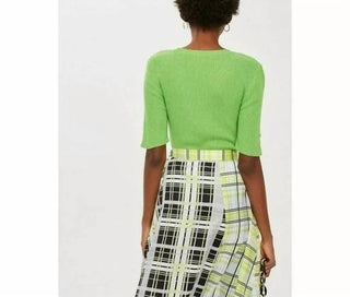 Topshop - Asymmetrical Plaid Midi Skirt