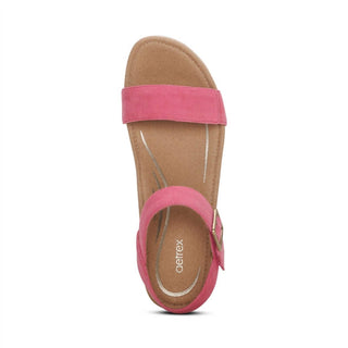 Aetrex - Women's Sydney Suede Wedge Sandals