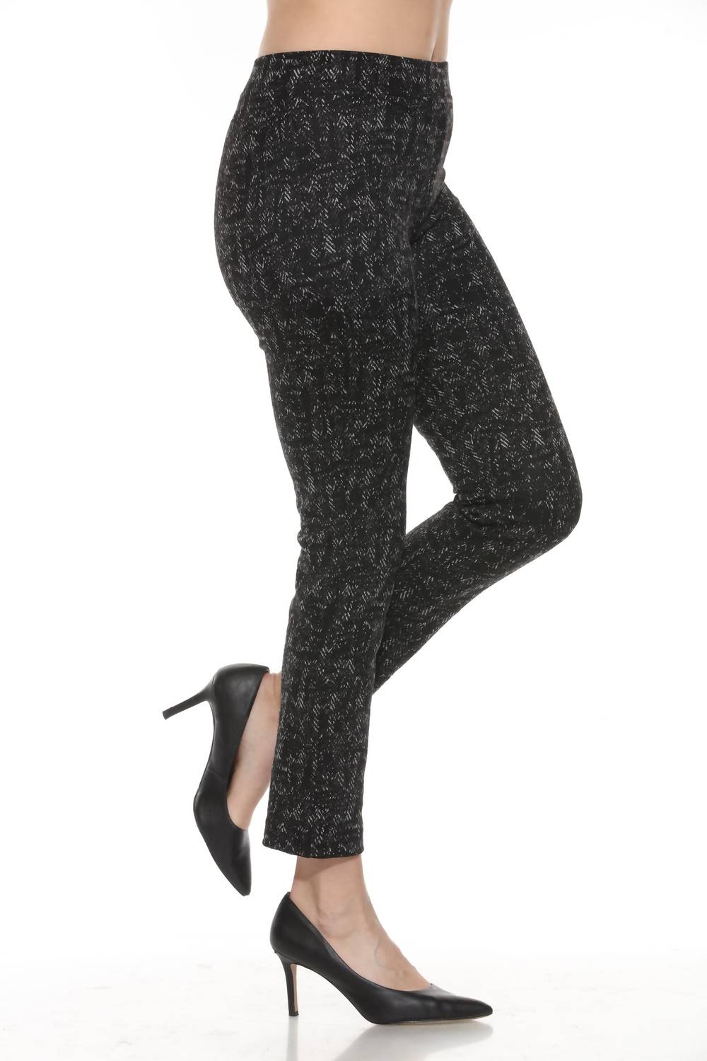 Joseph Ribkoff - Chevron Jacquard Knit Slim Pant