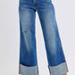 Judy Blue - High Waist Retro Wide Leg With Cuff Jeans