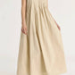 Black Crane - Pleated V Neck Maxi Dress