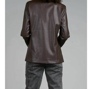 Elan - Faux Leather Blazer