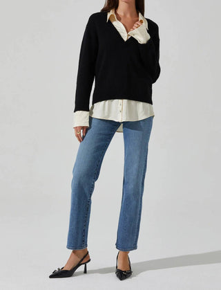 Astr - Jianna Mixed Media Layered Sweater