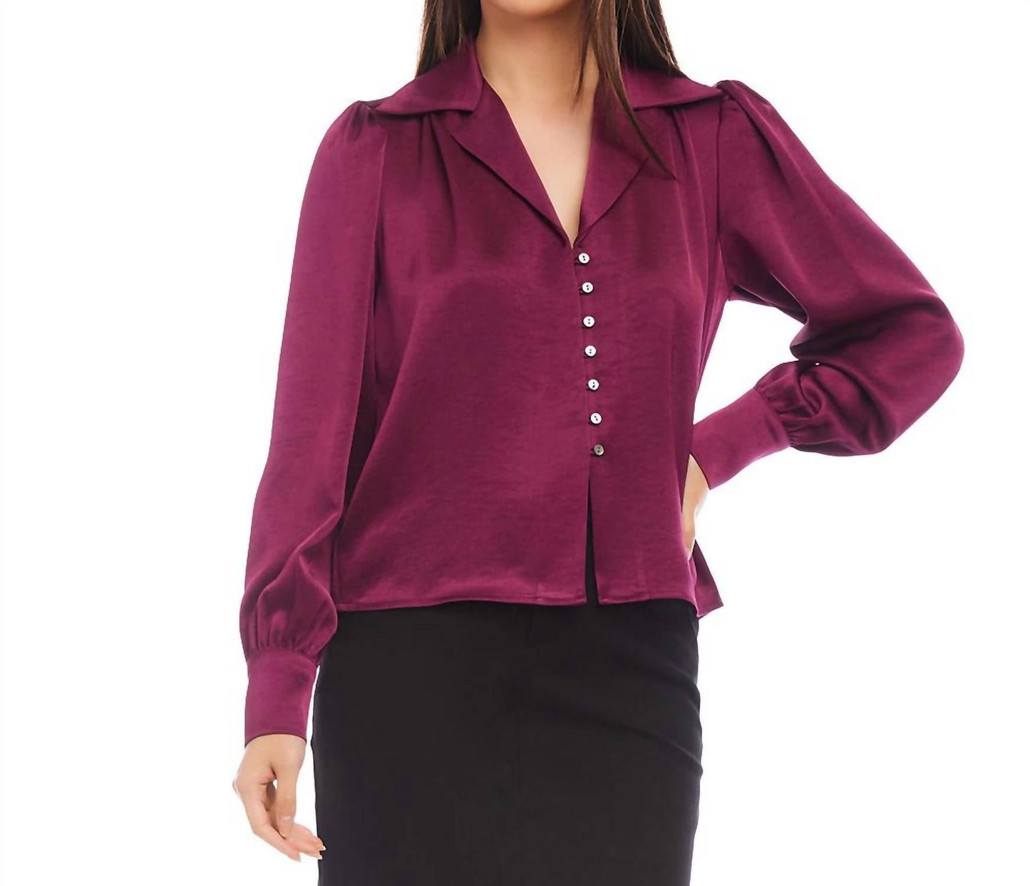 Karen Kane - Shirred Satin Blouse