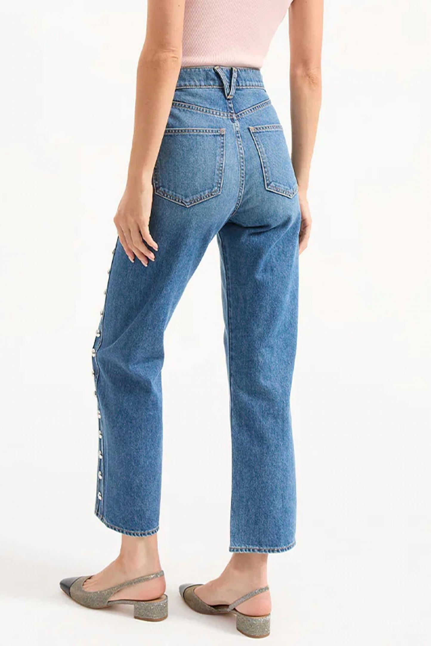 Veronica Beard - Dylan Studded Straight-leg Jean