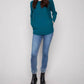 Charlie B - Lace Up Cuffs Knit Sweater