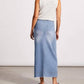 Tribal - Full Length Front Slit Denim Midi Skirt