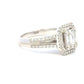 Aamiaa - 0.66 Carat Natural Diamond Emerald Cut Double Halo Engagement Ring