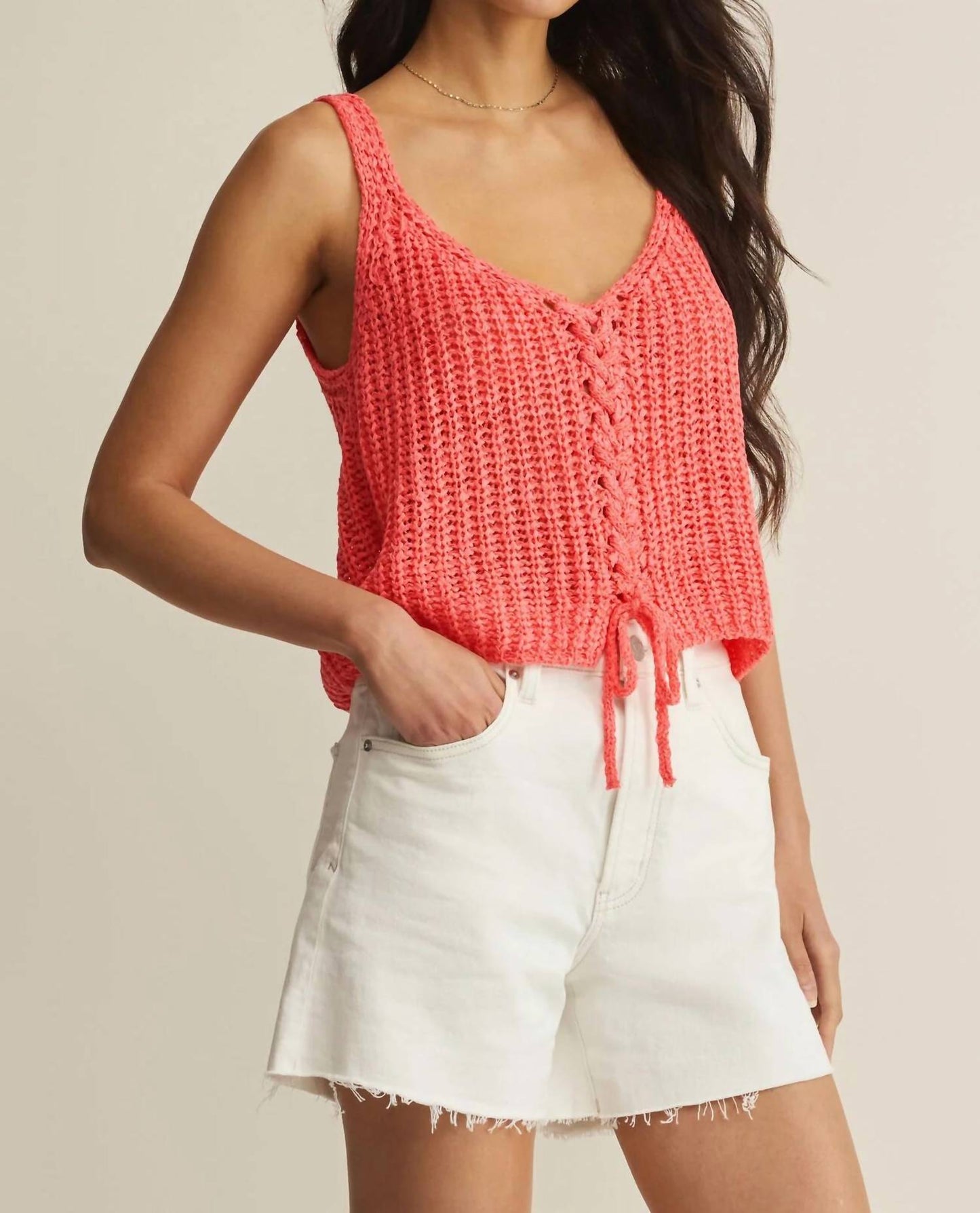 Z Supply - Tate Lace Up Scoop Neck Top