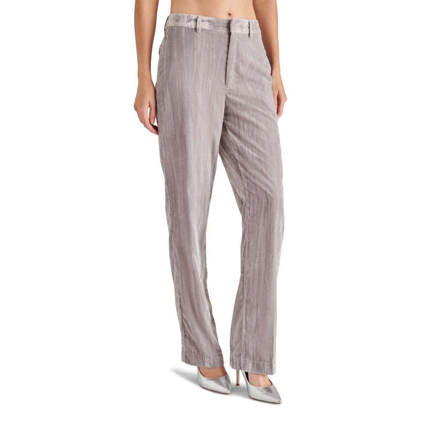 Steve Madden - Mercer Crushed Velvet Mid Rise Straight Leg Pant