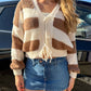 Adeline - Cropped Striped Cardigan