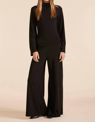 Bobi - Wide Leg Draped Jersey Pant