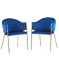 Modern Upholstered Dining Chair With Plush Velvet and Metal Frame