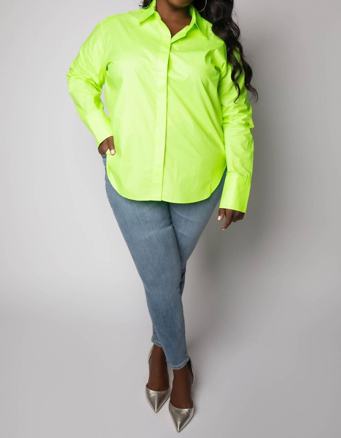 Good American - Coated Poplin Weekend Shirt