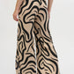 Joseph Ribkoff - Abstract Print Side Slit Wide Leg Pants