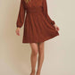 Gilli - Sammy Round Neck Long Sleeve Mini Dress