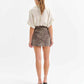 Daze - Malibu Mini Cheetah Denim Skirt