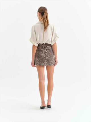 Daze - Malibu Mini Cheetah Denim Skirt