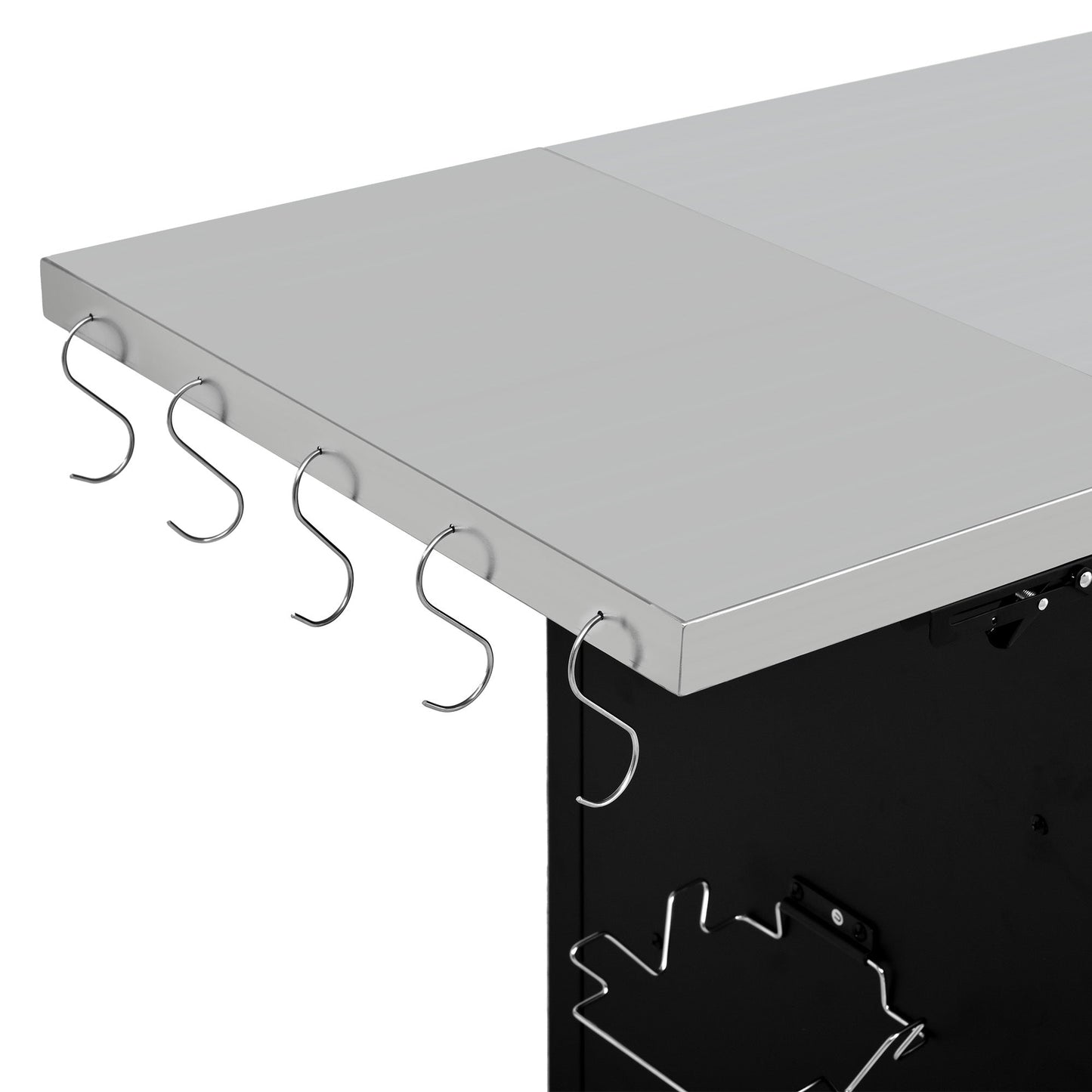 K&K 76.6' Outdoor Grill Cart with Storage Cabinet