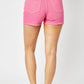 Judy Blue - Women's Garment Dyed Pocket Embroidery Shorts