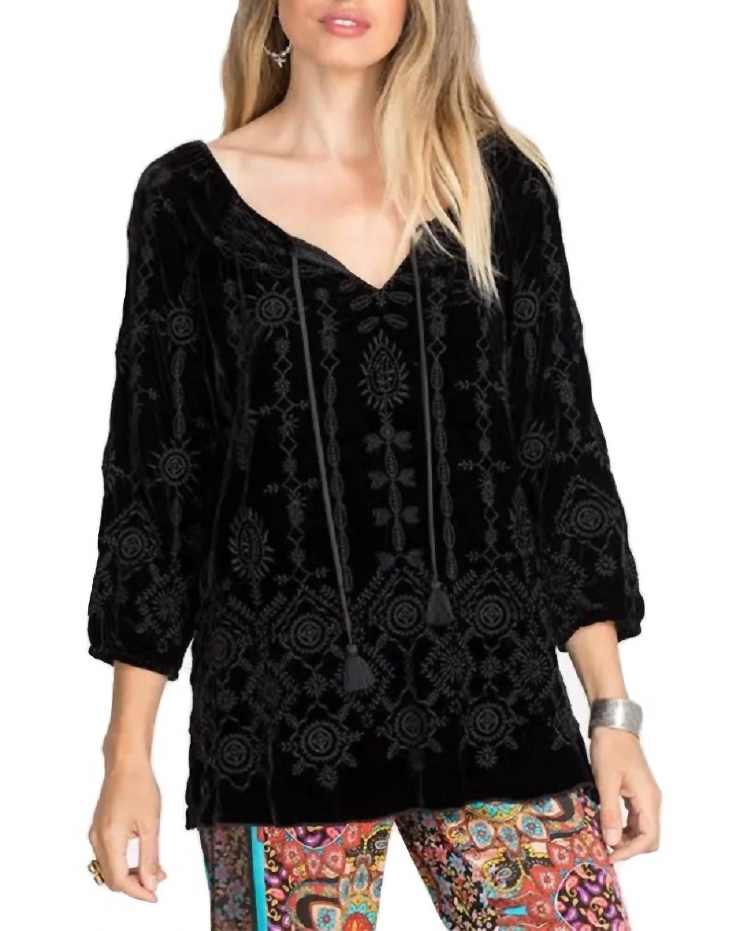 Johnny Was - Althea Velvet Peasant Blouse