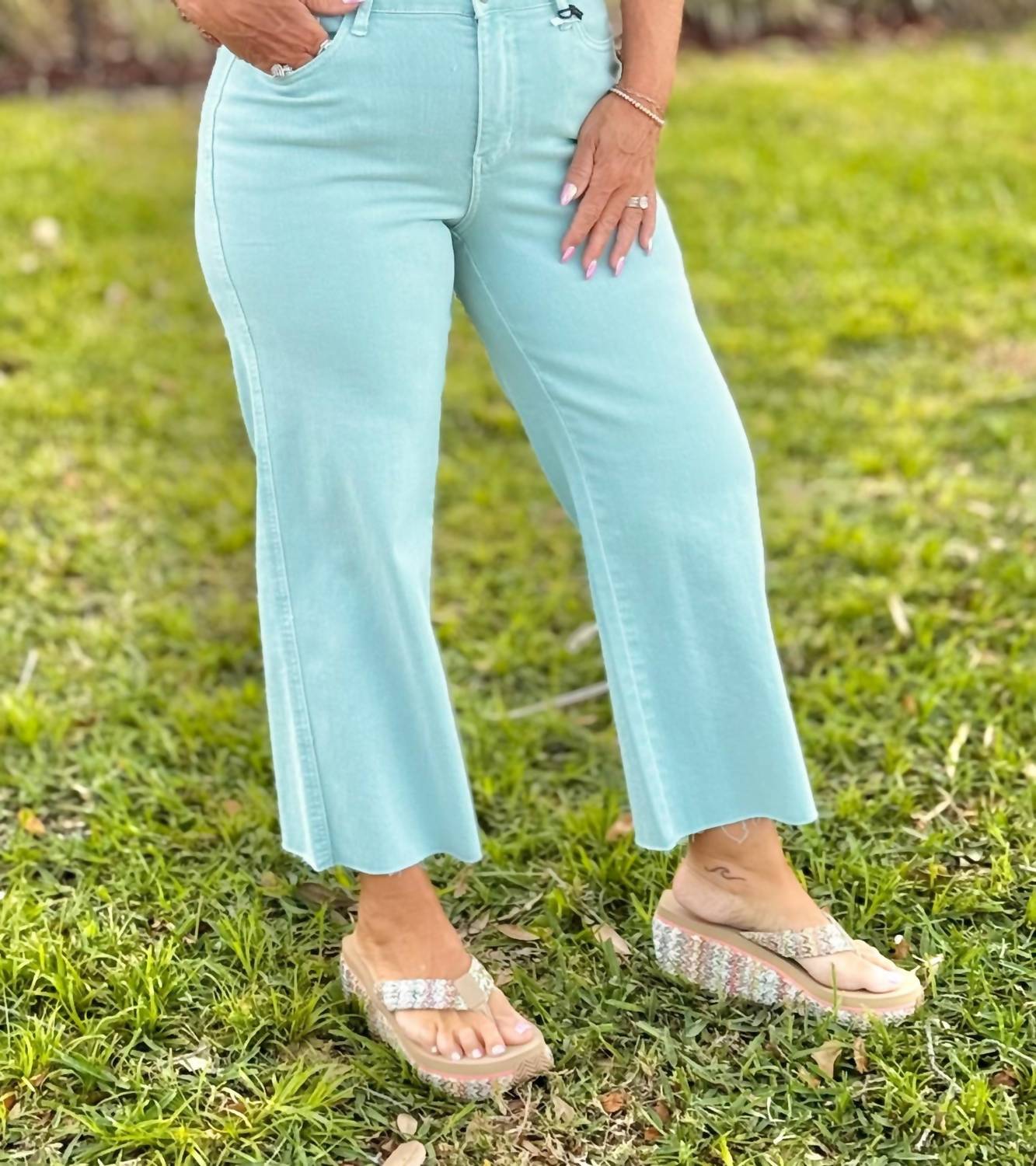 Judy Blue - High Waist Crop Wide Leg Jeans