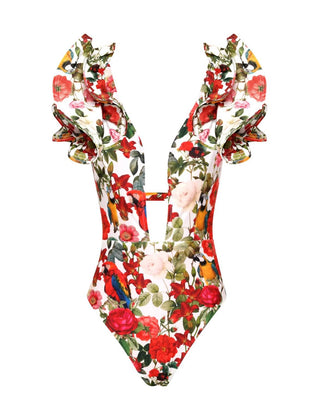 Lia Sahara - Women's Plunge One Piece Swimsuit