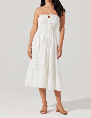 Astr - Aubrie Strapless Smocked Midi Dress