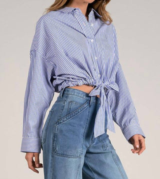 Elan - Araceli Stripe Button Down Top