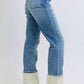 Judy Blue - High Waist Shearling Cuff Straight Denim Jeans
