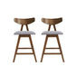 Mid Century Modern Counter Stool With V Shape Frame And Upholstered Seating