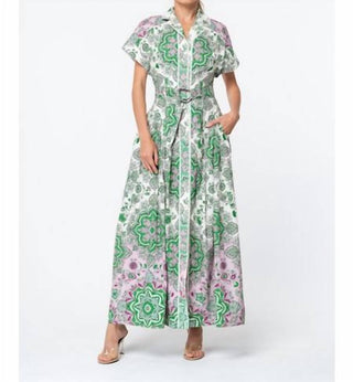 Ciebon - Rosalyn Floral Printed Midi Shirt Dress