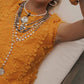 French Kande - Women's Pearls with Wire, Honfleur Chain and Filigree Miel Stack Pendant
