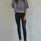 By Together - Sequin Velvet Round Neck Short Sleeve Top