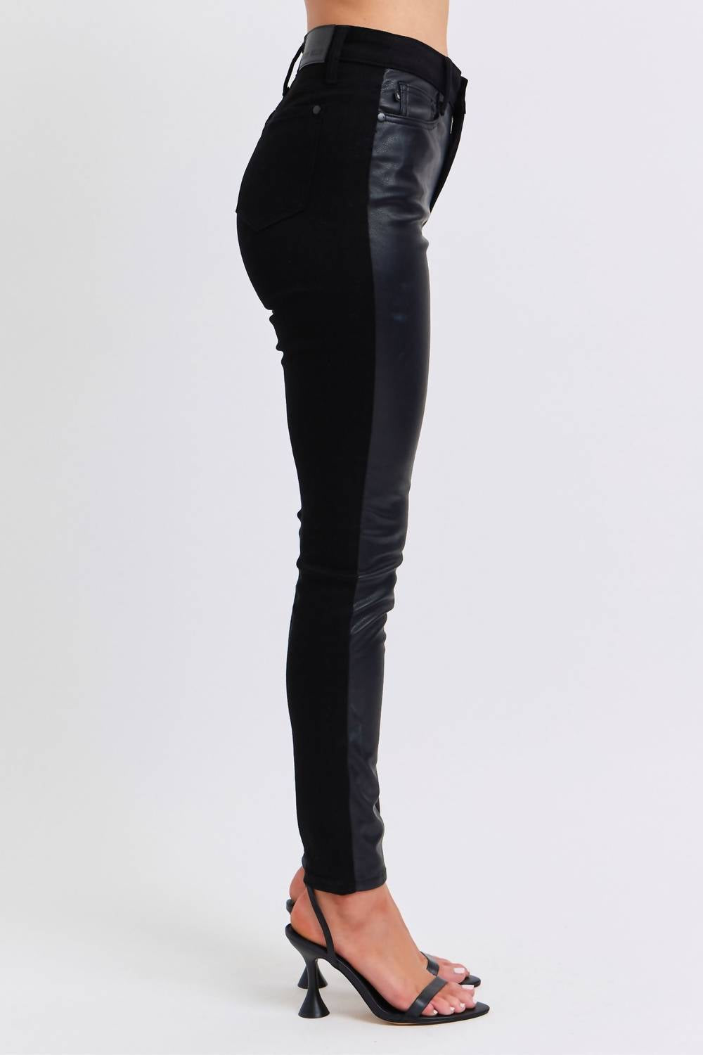 Judy Blue - High Waist Faux Leather Skinny Jeans