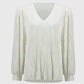 Joseph Ribkoff - V-neck Pleated Pullover Blouse