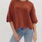 Entro - Scallop Hem Knit Relaxed Sweater