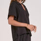 Elan - Beachy Gauze V-neck Top