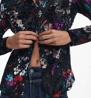 Desigual - Button Up Velvet Burnout Blouse
