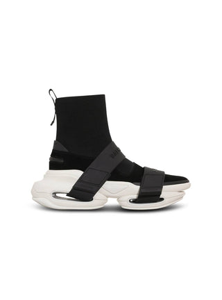 Balmain - Men's B Bold Strap Knit & Suede High-top Sneakers