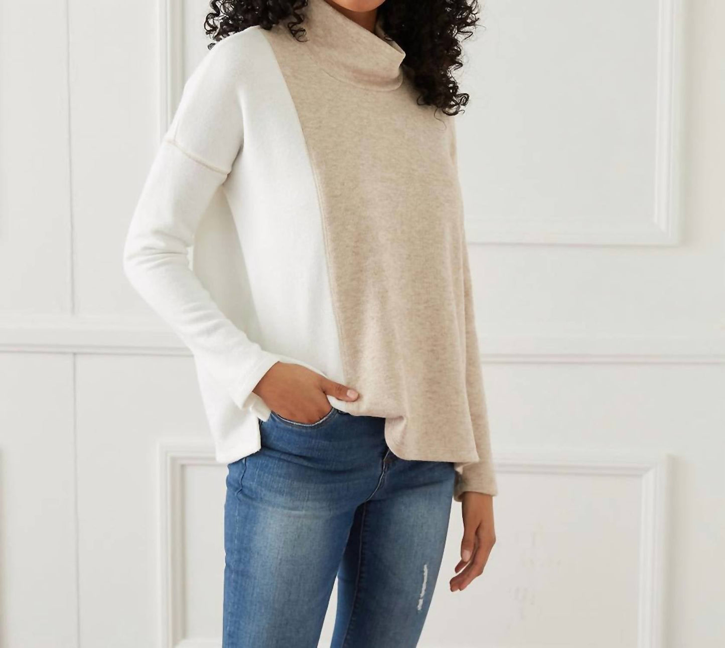 Karen Kane - Colorblock Turtleneck Top