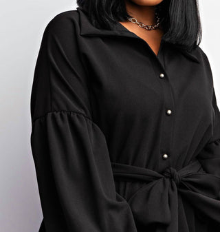 The Curve La - Plus Size Button Front Fit And Flare Dress With Pockets