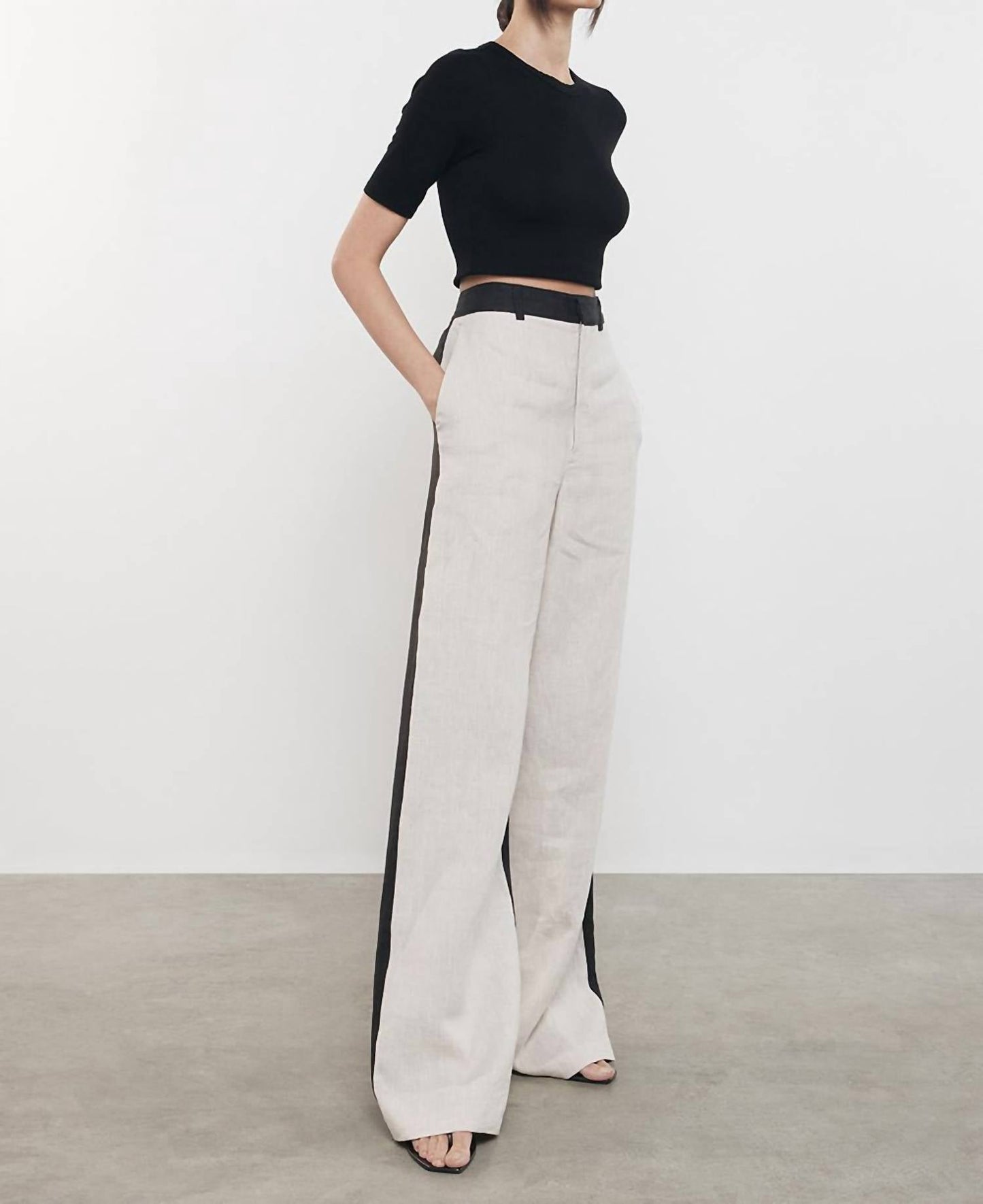 Enza Costa - Silk Rib Cropped Half Sleeve Crew