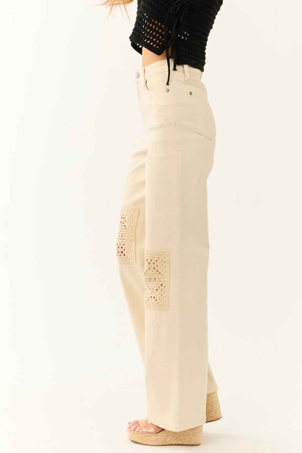 Judy Blue - High Waist Crochet Patch Jeans
