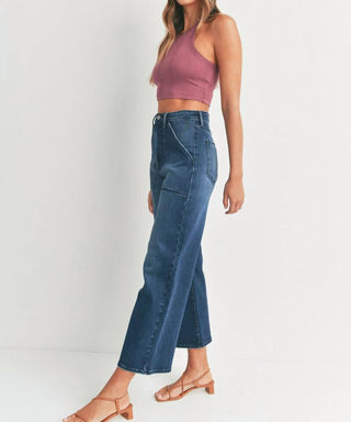 Just Black Denim - Cargo Pocket Cropped Jeans